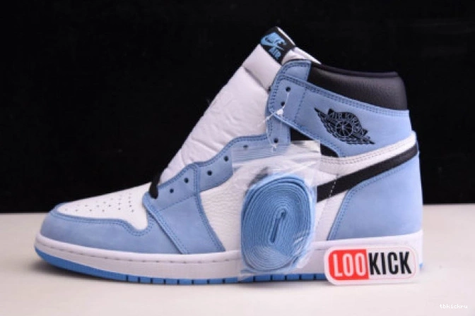 Rep TBkick BLUE 555088-134 AIR UNIVERSITY JORDAN 1 BLACK RETRO HIGH WHITE 0809
